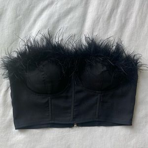 Boohoo fluffy crop top corset